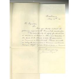 James Pryor - Coobowie - Exemption from attendance at lectures and request to sit for exam in Economics in November next