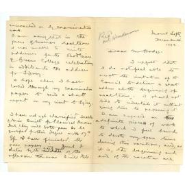 Professor Edward Bensley - Mount Lofty - In regard to address at beginning of Academical Year etc