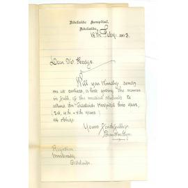 Charles Medlyn - Adelaide Hospital - Requesting names of third fourth and fifth year MB Students to attend Hospital this year