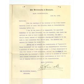 Herr Heinicke - Conservatorium - Concerning the Conductorship of the Conservatorium Orchestra