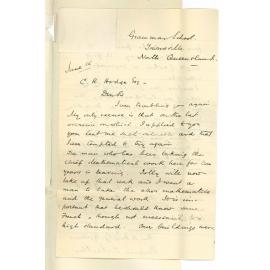 F T Miller - Townsville - Appointment of Master Mathematics etc Grammar School