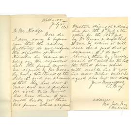 Mrs John May - Wallaroo - Re Railway Certificates signed by Herr Heinicke