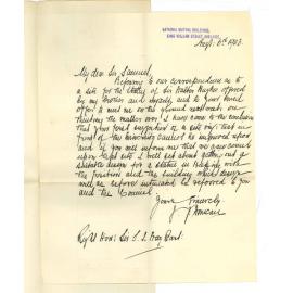 Honorable J J Duncan - Adelaide - Re Site for Statue of Sir Walter Hughes