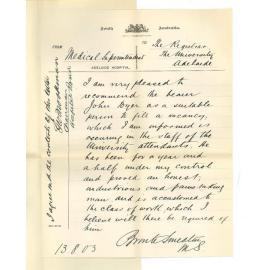 Messrs Bronte Smeaton - George Brookman - Adelaide - Testimonials for John Dyer