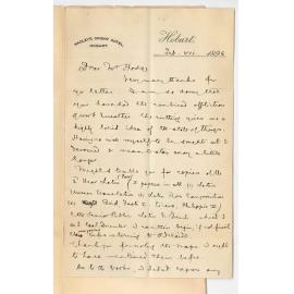 Professor Edward von Blomburg Bensley - Hobart - Re exam papers and periodicals