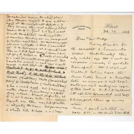 Professor Edward von Blomburg Bensley - Hobart - Re Exam Papers errors in Calendar etc