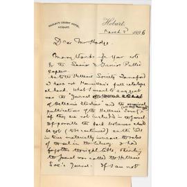 Professor Edward von Blomburg Bensley - Hobart - Re Journal of Hellenic Studies