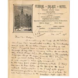 Professor Edward von Blomburg Bensley - General Post Office - Melbourne - Returning corrected proofs of exam papers