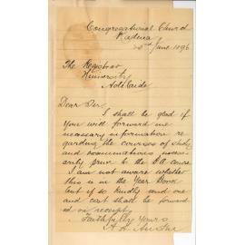 A A Austin - Congregational Church - Kadina - Particulars regarding BA course