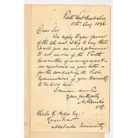 A Bourke - Perth - Acting as one of the Perth Committee of Management for conducting University Public Examinations