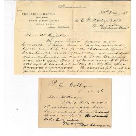 Frederic Chapple - Prince Alfred College - Kent Town - Regarding awarding the Edward Spicer Scholarship