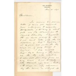 Professor Edward Henry Rennie - Concerning purchase of goods for Chemical Laboratory
