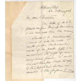 Chief Justice Samuel Way - Chancellor of the University - Discontinuance of Medical grant etc