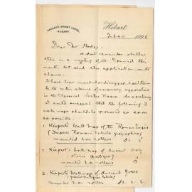 Professor Edward von Blomberg Bensley - Hobart Tasmania - Requesting Wall maps for Classical lectures