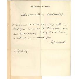 William Mitchell - The University - Recommendations J Howard Clark Scholarships