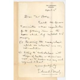 Edward Bensley - University - Request for repairs to furniture