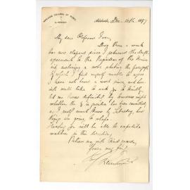 Herr Reimann - Adelaide College of Music - To Professor Ives and the Registrar - Forwarding draft Agreement with request for Clause 10 to be erased and that negotiations be completed at once