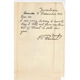 P Whelan - Gumbowie - Re Arrears in Rent