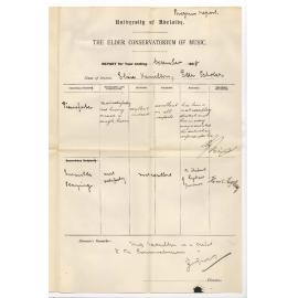 Joshua Ives - Conservatorium of Music - Adelaide - Progress Report Miss Elsie Hamilton Elder Scholar