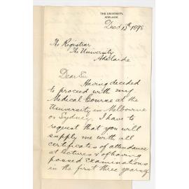 Francis Josiah Bonnin - University - Medical Certificates - Certificate of Registration