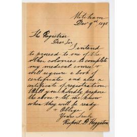 Rupert D Heggaton - Mitcham - Request for Medical Certificates