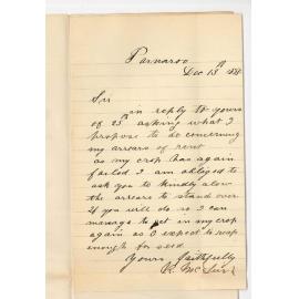 R McLush - Parnaroo - Re Arrears in Rent