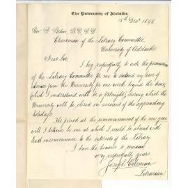 Joseph Coleman - Request for An Extra weeks leave of absence