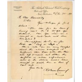 R Burns Cuming - Adelaide Chemical Works - Concerning empty returns 6 weights