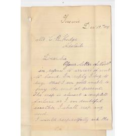 A W Hubner - Terowie - Concerning Arrears of Rent