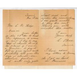 C O'Dea - Terowie - Concerning Arrears of Rent