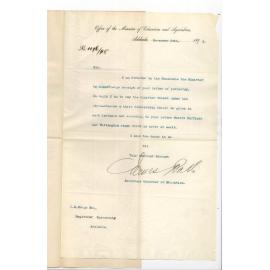 James Bath - Secretary - Minister of Education - Re Undergraduate Scholarships