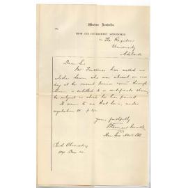 W Ernest Cooke - Perth Western Australia - Asking if Lewis is entitled to certificate showing subjects passed at the Senior Exam