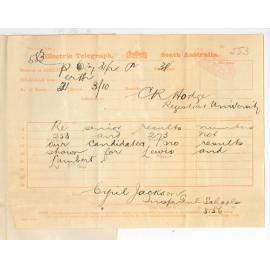 Cyril Jackson - Perth Western Australia - Asking for results for Lambert and Lewis in the Senior Exam