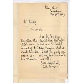 F Adolph Morgan - Semaphore - Re Error in name