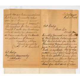 Mrs L H Hiscock - Wallaroo - Information re Primary Music Examination