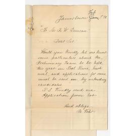 K W Duncan - Port Pirie - Enclosing letter from B Vohr asking for particulars of Preliminary