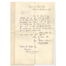 Bertram Whitington - Adelaide - Request to withdraw from Senior and place fee to credit