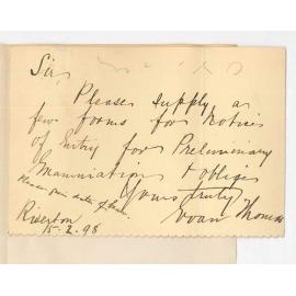 Evan Thomas - Riverton - Forms for Preliminary and when entries close