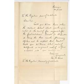 James B Lewis - Kooringa - What are fees MB - What form of Certificate is required for the 3 months Pharmacy