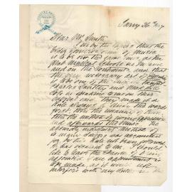 Wybert Reeve - Theatre Royal - Application for position as Teacher of Elocution in Conservatorium