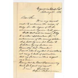 Wilfred Nordmann - Engineer in Chiefs Office - Request to be allowed to continue Evening Scholarship