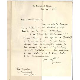 Professor Joshua Ives Mus Bac - University - Asking for Councils ruling on a question of limit of age for Elder Scholarships