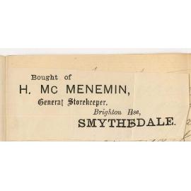 Mrs Lizzzie McMenemin - Smythesdale - Asking that Testimonials Cuttings etc be returned for James H A McMenemin