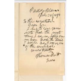 Thomas Scott - Truro - Notifying intention of paying £1000 or £1500 off the Principal etc