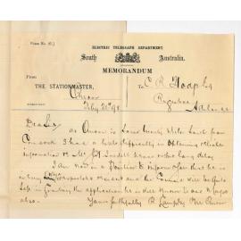 R Lamprey - Quorn - Report concerning Joseph Hall Iredell