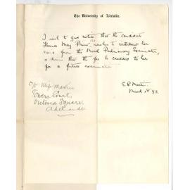 Miss E R Martin - Towers Court - Withdrawal of Florence May Priest from Preliminary examination