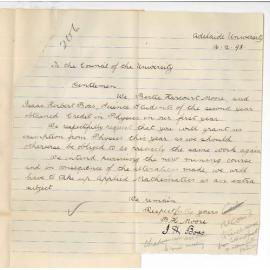 B H Moore and Isaac Herbert Boas - Request for Exemption from Physics etc