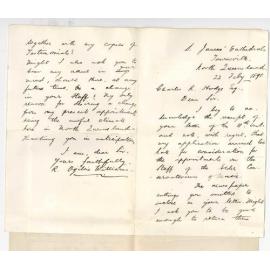 R Ogilvie Williams - Townsville - Concerning positions in Conservatorium  Teacher Piano