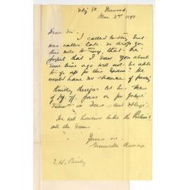 Reverend Granville Ramage - Elizabeth Street Norwood - Request that Ernest H Bailey be allowed to withdraw from Senior but to take Preliminary and that fee of 7/7 be placed to credit