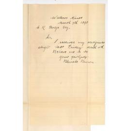 Miss Blanche Brown - Wallaroo - Acknowledging receipt of Certificates